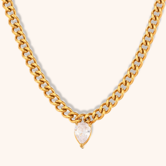 Solitaire Pear Necklace