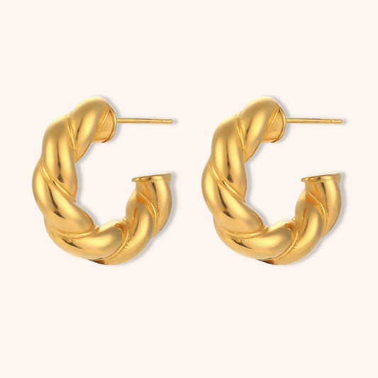 Twisted C Hoop Earrings